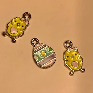 Set of Three Tiny Enamel Easter Charms